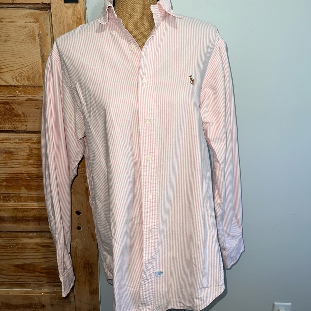 Ralph Lauren Light Pink Striped Button Down Shirt